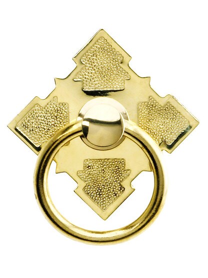 Solid Brass Diamond Style Ring Pull in Unlacquered Brass Finish.